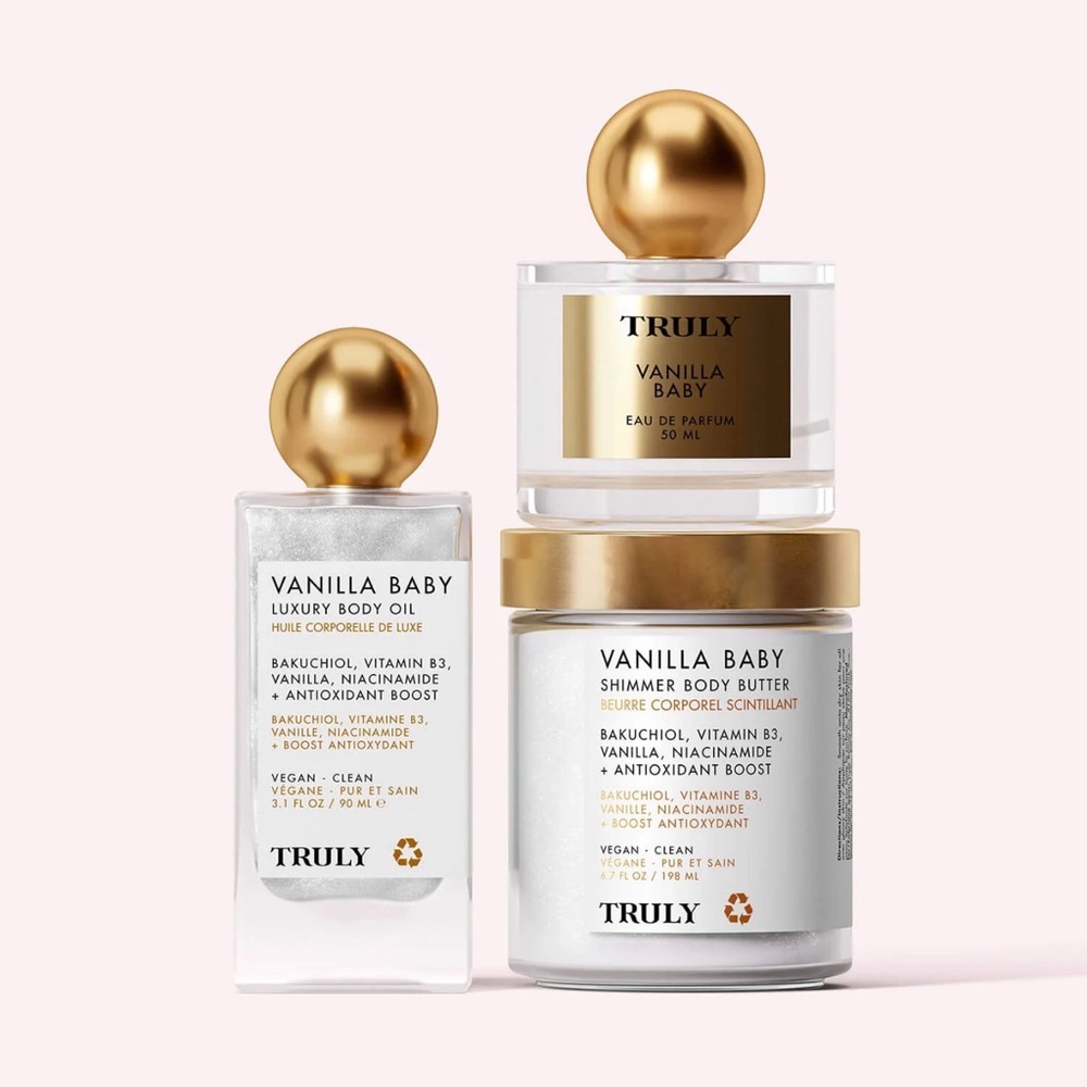 TRULY Vanilla Baby Shimmer Body Butter and Luxury Body Oil Set - Picture 3 of 14